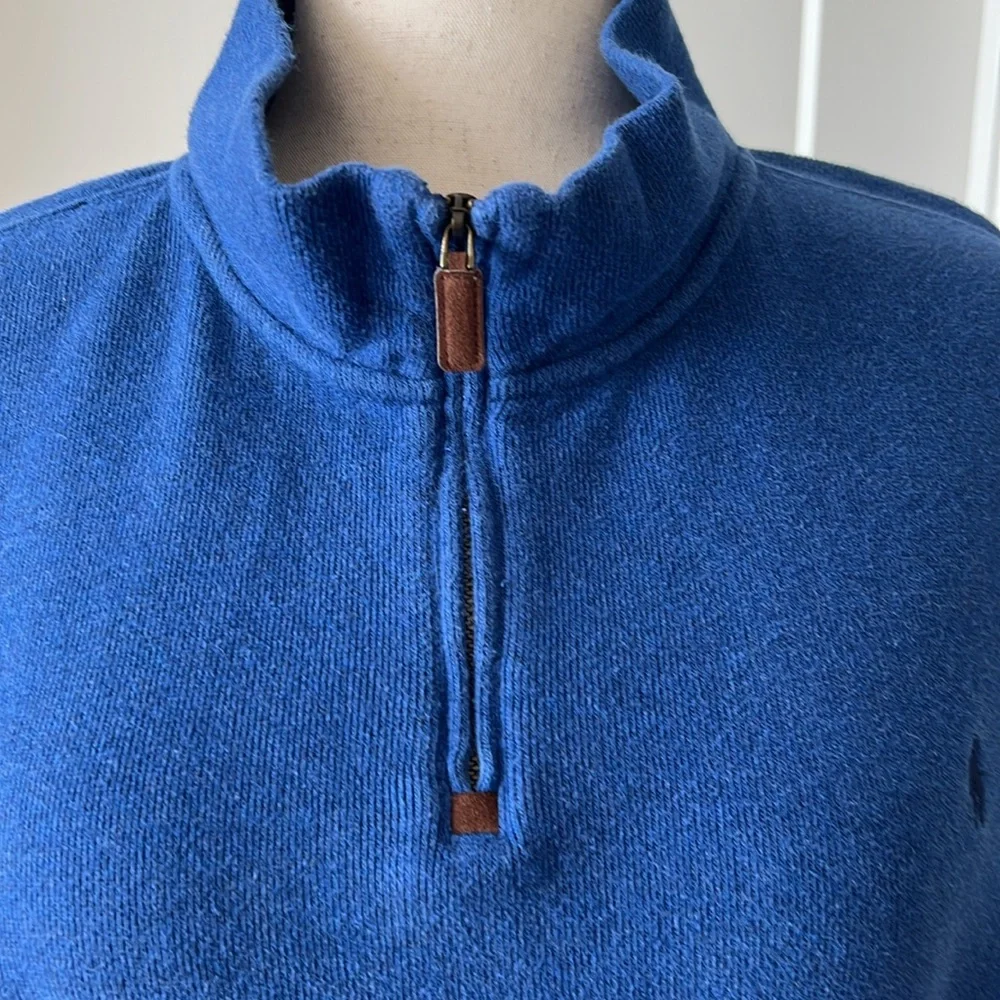 🎉Host Pick🎉Polo Ralph Lauren Men’s Royal Blue Quarter Zip Sweater Size XXL - Picture 4 of 11